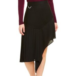 Chelsea and Walker Womens 6 Asymmetrical Biker Emo Goth Alt Edgy Black Skirt